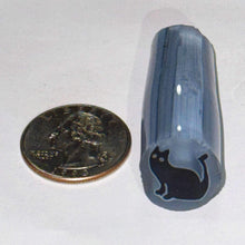 Load image into Gallery viewer, Azul Glass Black Cat Cane
