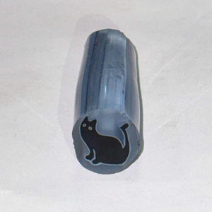 Azul Glass Black Cat Cane