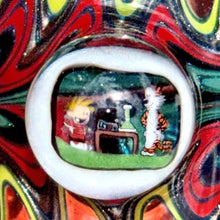 Load image into Gallery viewer, Keys Glass Calvin &amp; Hobbes Cork Topped Jar
