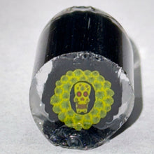 Load image into Gallery viewer, Dave Strobel Rasta Sugar Skull Surronded by Leaves Cane
