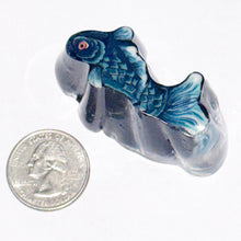 Load image into Gallery viewer, Stephen Boehme Blue Koi Fish Paperweigbt
