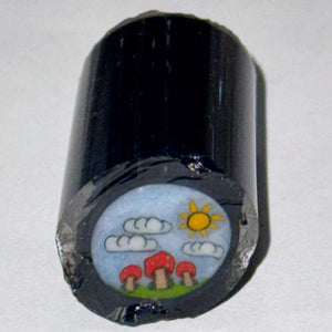 Dapo Glass Mushroom Scene Cane