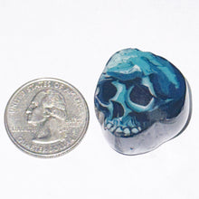 Load image into Gallery viewer, Stephen Boehme Blue Skull Paperweight
