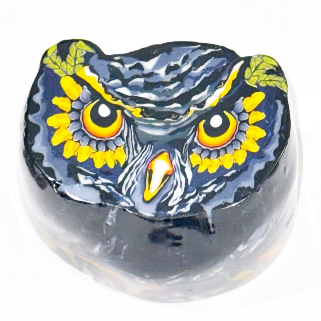 Stephen Boehme Blue Owl Eyes Paperweigbt