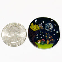 Load image into Gallery viewer, Stephen Boehme x Ian Cohen x Dapo Glass Haunted House Owl &amp; Moon Coin
