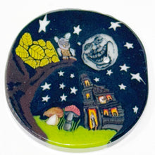 Load image into Gallery viewer, Stephen Boehme x Ian Cohen x Dapo Glass Haunted House Owl &amp; Moon Coin
