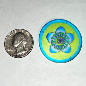Mathieu Grodet Blue Border Flower Coin