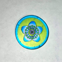 Load image into Gallery viewer, Mathieu Grodet Blue Border Flower Coin

