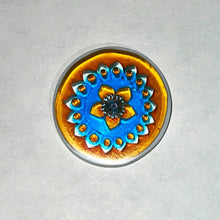 Load image into Gallery viewer, Mathieu Grodet Orange Border Flower coin
