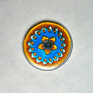 Mathieu Grodet Orange Border Flower coin