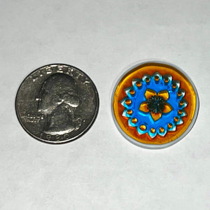 Mathieu Grodet Orange Border Flower coin