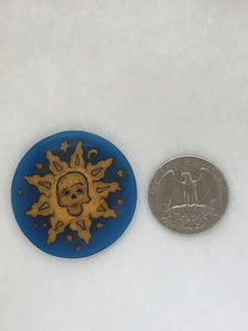 Mathieu Grodet Murrini Bursting Sun with Skull coin
