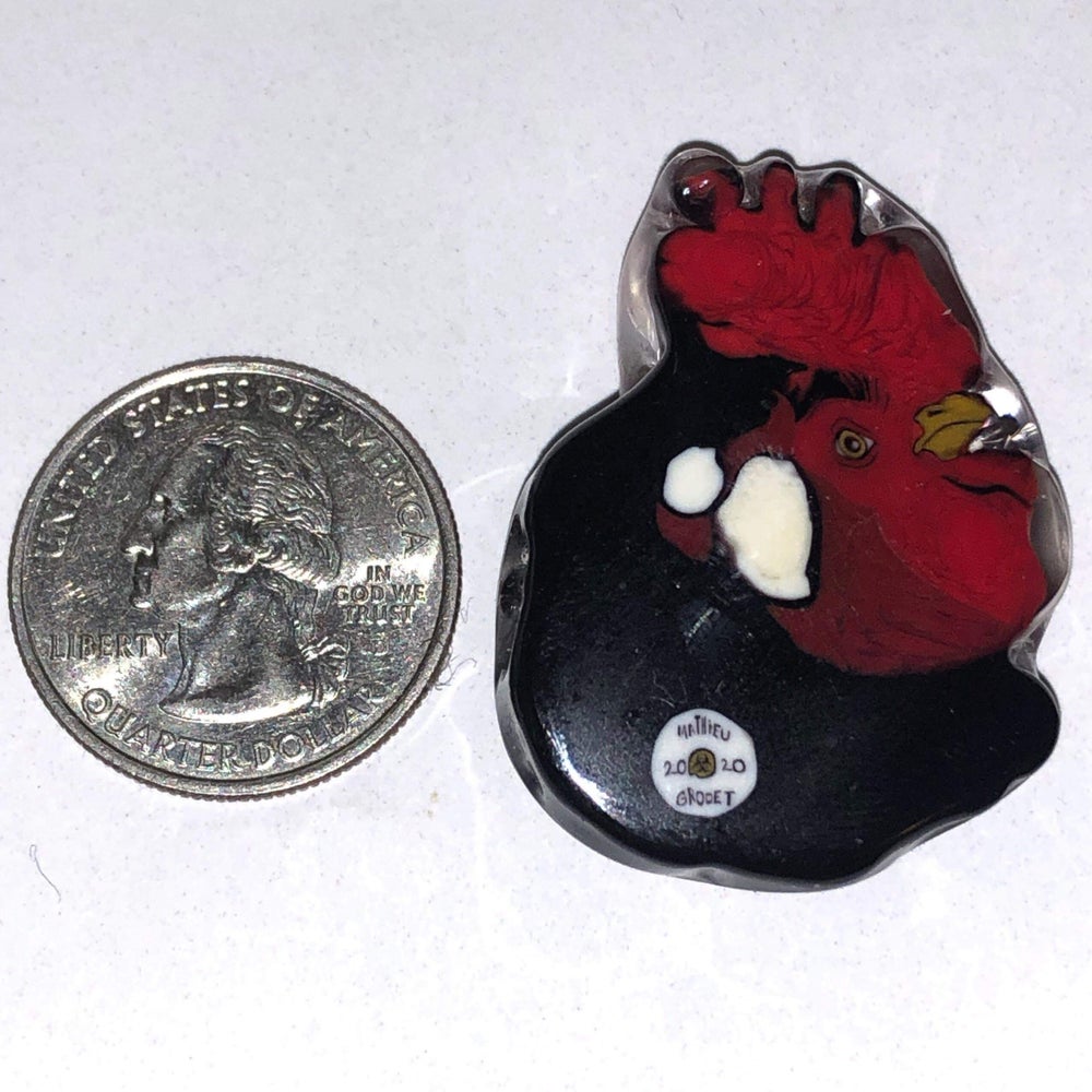 Mathieu Grodet Black Rooster With Signature End Cane