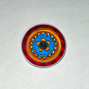 Mathieu Grodet Red Border Flower Coin