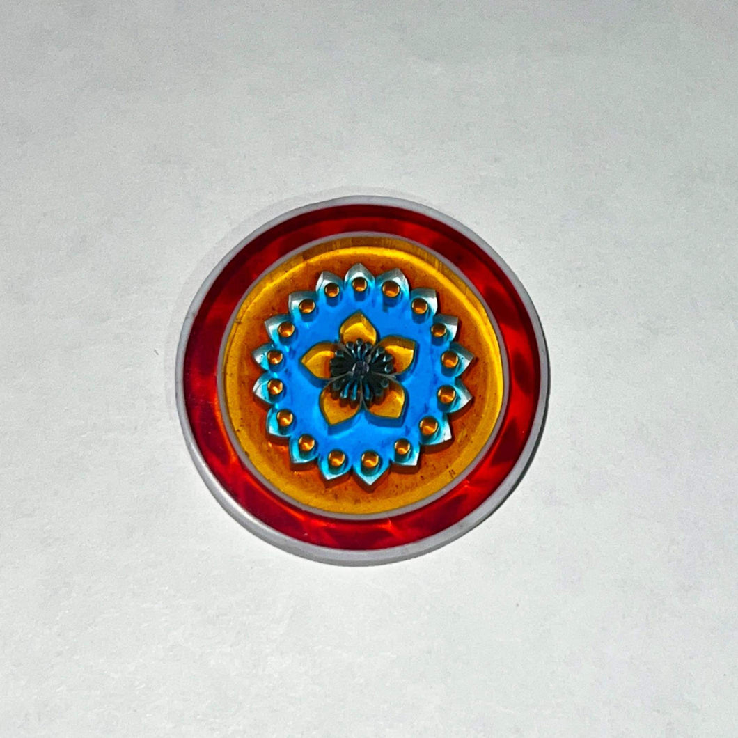 Mathieu Grodet Red Border Flower Coin